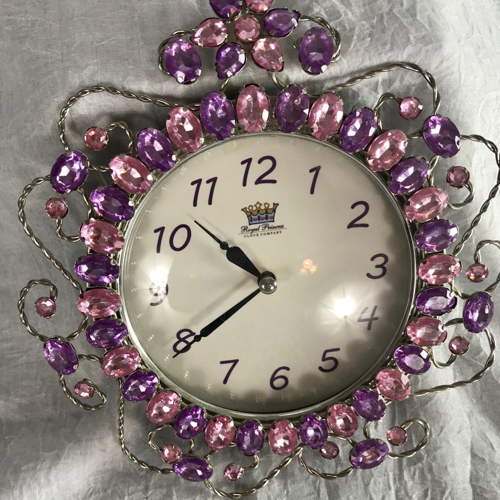 Royal Princess Pink Purple Girl’s Room Wall Clock